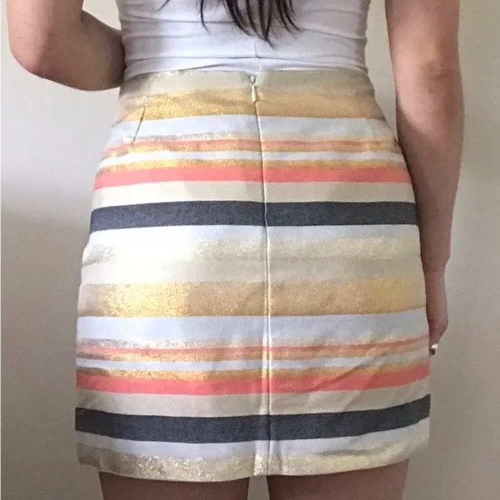 J CREW Metallic Striped Miniskirt - Picture 3 of 9
